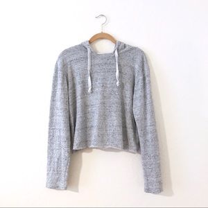 heather grey crop hoodie